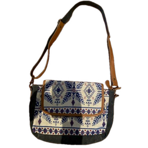 ANN GOTI Cowhide & Canvas Crossbody Bags Western Purses Cowhide Crossbody Purse